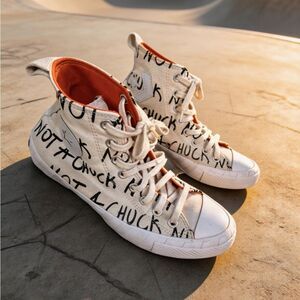 CONVERSE UNT1TL3D WOMENS HIGH TOP SNEAKERS OFF WHITE SIZE 6.5